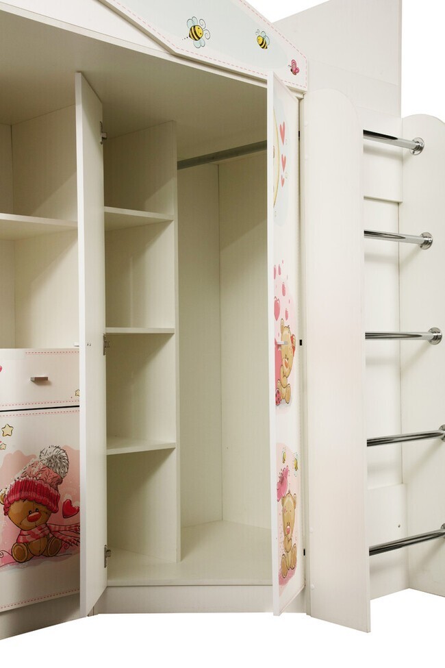 ДВУХЪЯРУСНАЯ КРОВАТЬ АДЕЛЬ-2 МИШКА (БЕЛЫЙ) 80х200- фото4