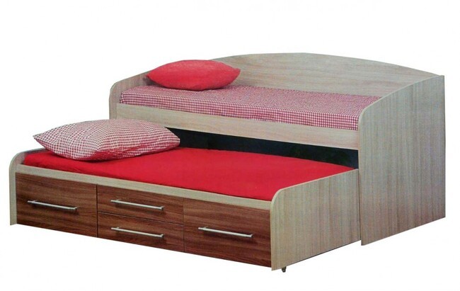 Кровать Олмеко ДВУХЪЯРУСНАЯ АДЕЛЬ-5 (ЯСЕНЬ ШИМО СВЕТЛЫЙ/ТЕМНЫЙ) 80х190- фото2