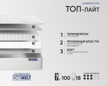 Матрас Фабрика Сна Топ Лайт 80х190- фото